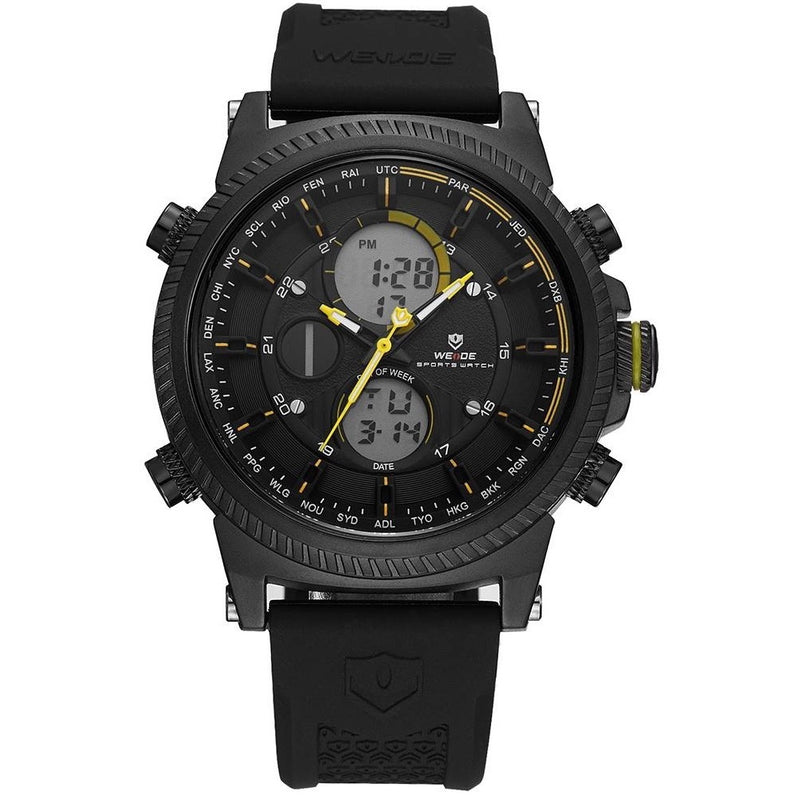 Dual Time World City Silicone Black/Yellow
