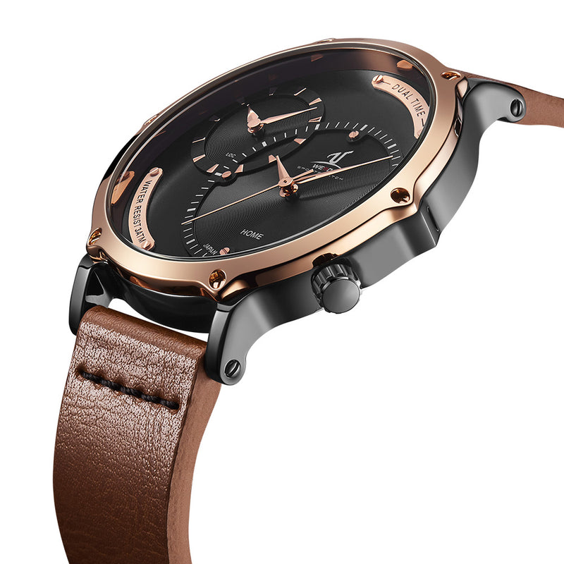 Archer Dual Time 46mm Rose Gold/Brown