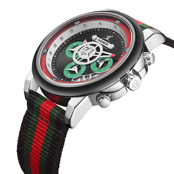 Europa Chronograph Nylon Dark Green/Red