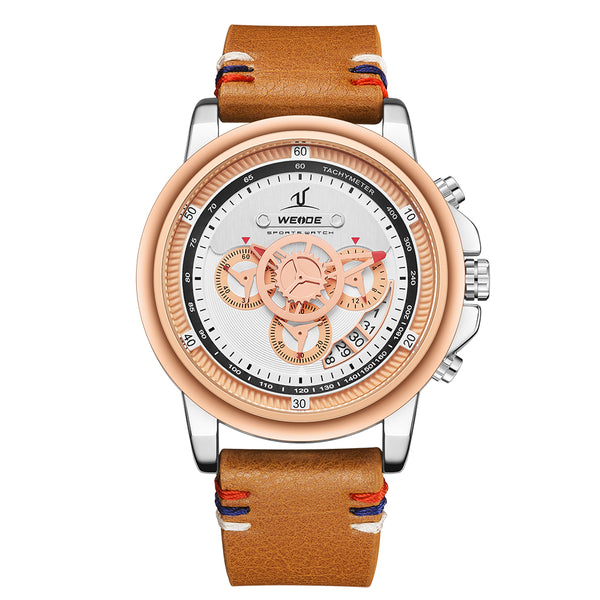 Europa Chronograph Leather Rose Gold/Tan