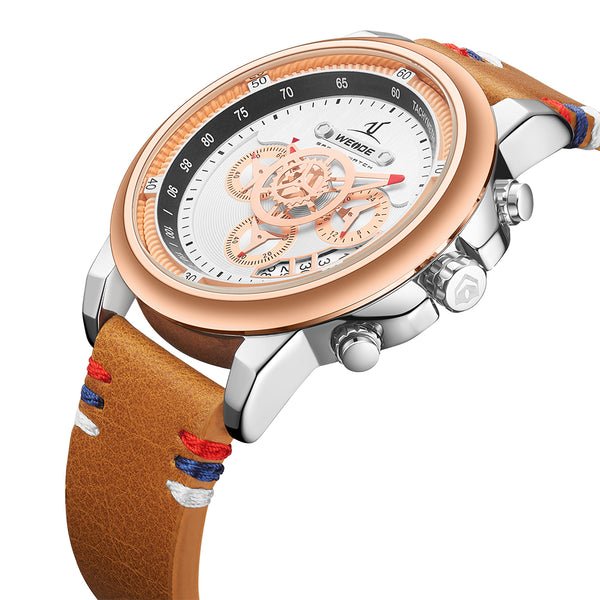 Europa Chronograph Leather Rose Gold/Tan