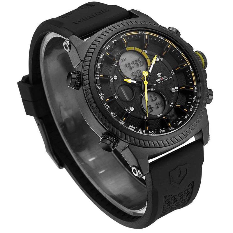 Dual Time World City Silicone Black/Yellow
